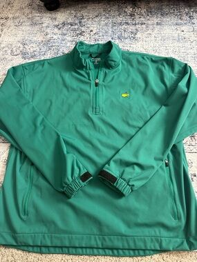 Masters golf collection Green Quarter-Zip Pullover with Yellow Embroidery